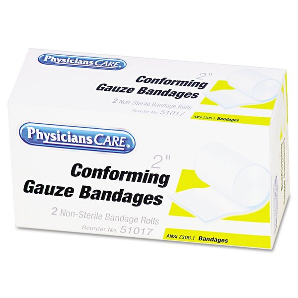 Physicianscare First Aid Conforming Gauze Bandage, 2" wide, PK2 51017-001